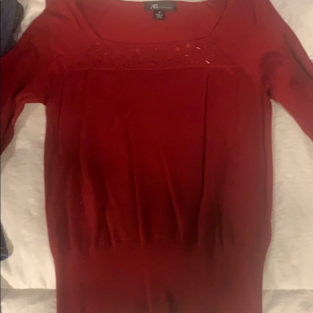 Red beaded sweater